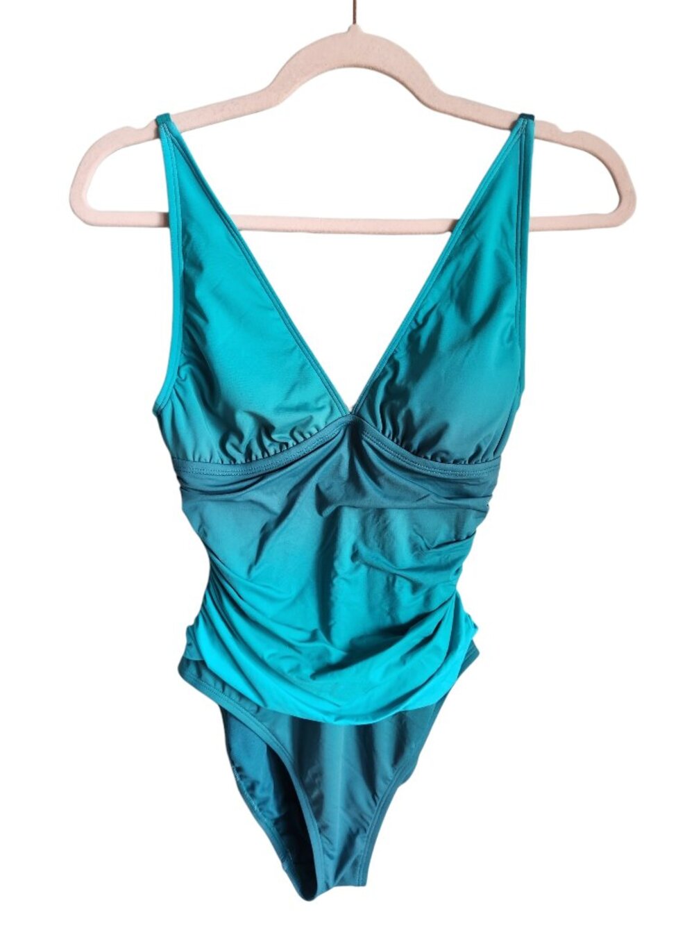 Bleu Rod Beattie Swimsuit 6 Women's Dark Teal Ombre One Piece Bathing Suit NEW